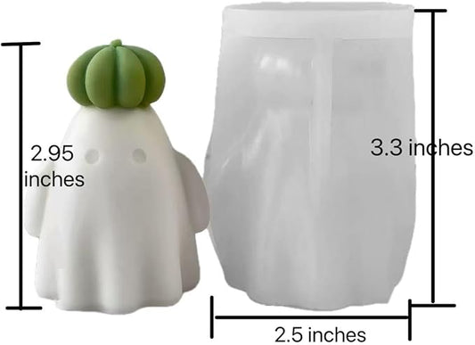 Ghost Holding Pumpkin Resin Mold, Halloween Candle Making Molds Fun Kit Cute Ghost and Pumpkin Epoxy Resin Molds Silicone DIY Craft