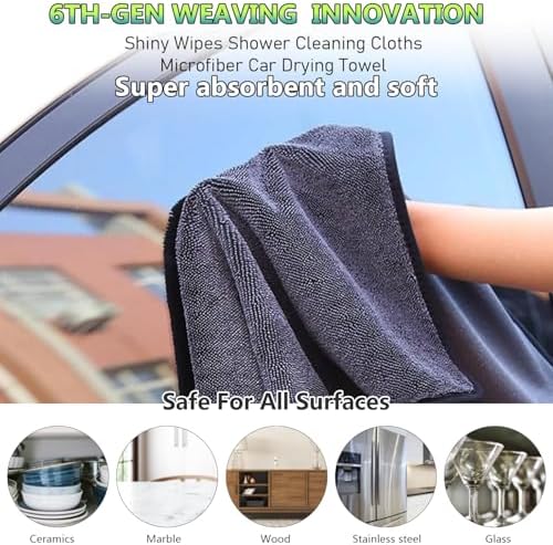 Shiny Shower Cleaning Cloth, Super Absorbent Bath Towels, Shower Doors Drying - Image 2