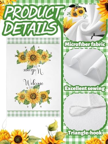Bencailor 4 Pcs Sunflower Kitchen Towels Sage Green Hand Dish Towels Gifts - Image 5