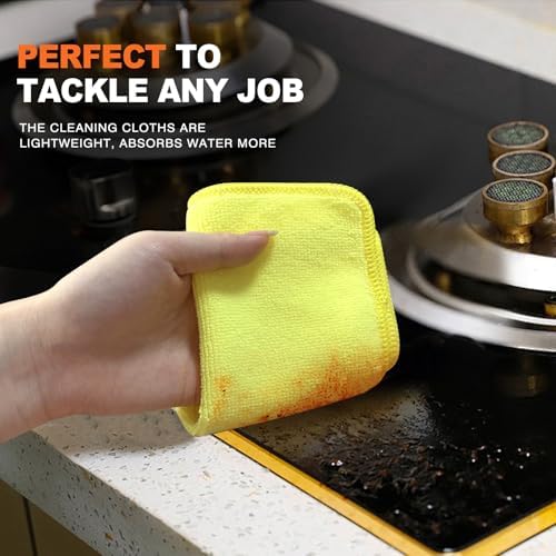 KinHwa Dish Cloths with Scrub Side, Microfiber Dish Rags Kitchen Washcloths - Image 4