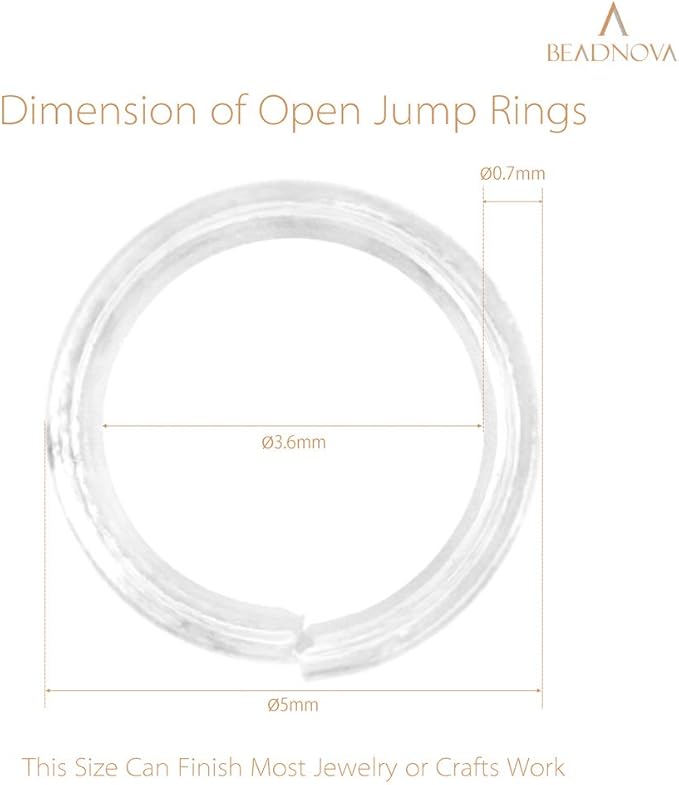 BEADNOVA 5mm Jump Rings for Jewelry Making Silver Open Jump Rings for Earrings - Image 3