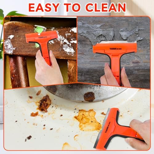 Razor Blade Scraper with 20Pcs 4" Metal & Plastic Blades - Image 3