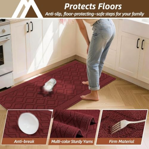 COSY HOMEER Kitchen Rugs 24"x35" Non-Slip Washable Kitchen Mats - Image 6