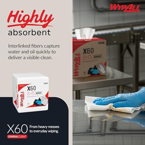 WypAll GeneralClean X60 Multi-Task Cleaning Cloths, 12 x 76 Towels - Image 4