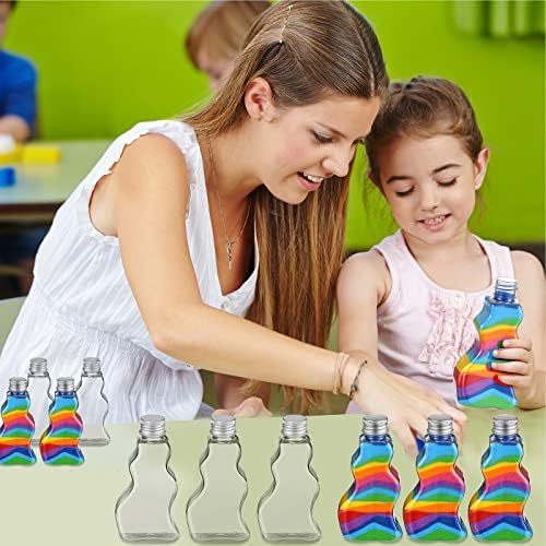 Nuenen 100 Pcs Sand Art Bottles Bulk Wave Shaped Plastic Bottles - Image 7