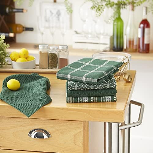 DII Assorted Woven Kitchen Set, Dark Green, 5 Piece - Image 4