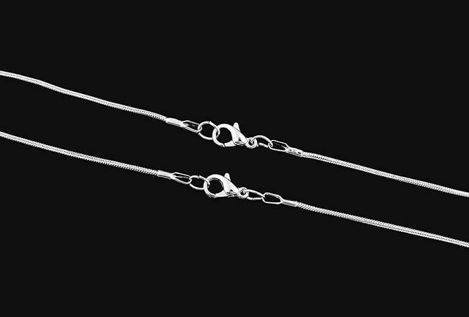 Snake Chains Necklace 24pcs 925 Silver Plated 1.2mm DIY Charms Link - Image 4