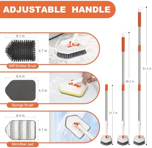 Long Handled Scrub Brush for Shower，3-in-1 Cleaning Brushes - Image 3