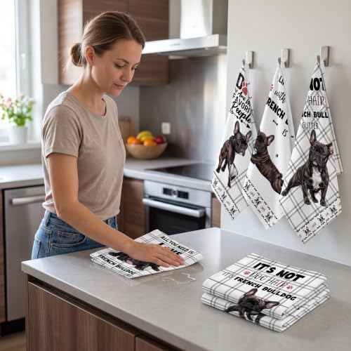 Redbaker 6 Pcs Funny French Bulldog Kitchen Towels - Image 5