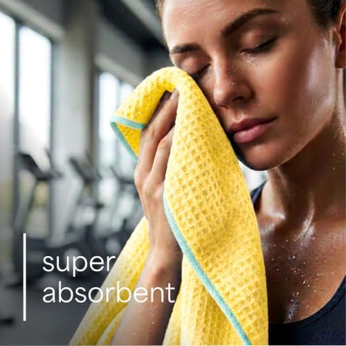S&T INC. Microfiber Gym Towels, 3 Pack, Honeycomb Pastels - Image 2