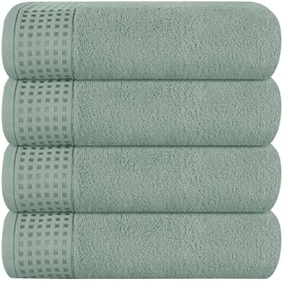 GLAMBURG Ultra Soft 4 Pack Oversized Bath Towel Set 27x54 inches, 100% Cotton by GLAMBURG
