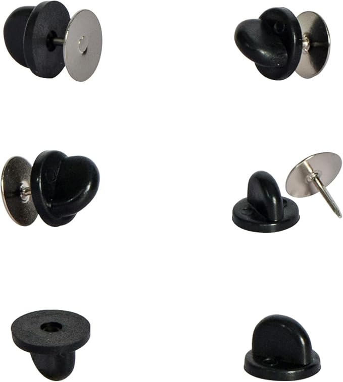 80 Pairs Rubber Pin Backs, 9mm×10mm Butterfly Clutch Backings, Craft Making Blank Pins Holder & Tie Tacks Keepers for Lapel Enamel Pins (80)