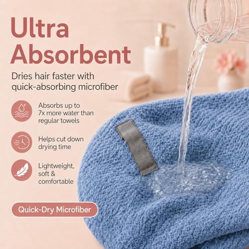 Large Microfiber Hair Wrap Towel - Image 3
