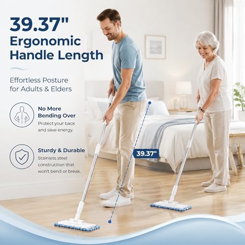 Lazy Mop with Clip-on Snap Grip, Mini Floor Mop with Zero-Touch Cloth Changing - Image 2