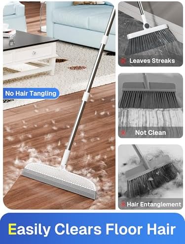 Silicone Floor Squeegee, 180° Rotating Air Broom, Squeegee - Image 3