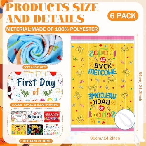 Breling 6 Pack Back to School Hand Towels First Day Classroom 14 X 21 in - Image 3