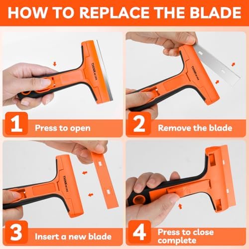 Razor Blade Scraper with 20Pcs 4" Metal & Plastic Blades - Image 5