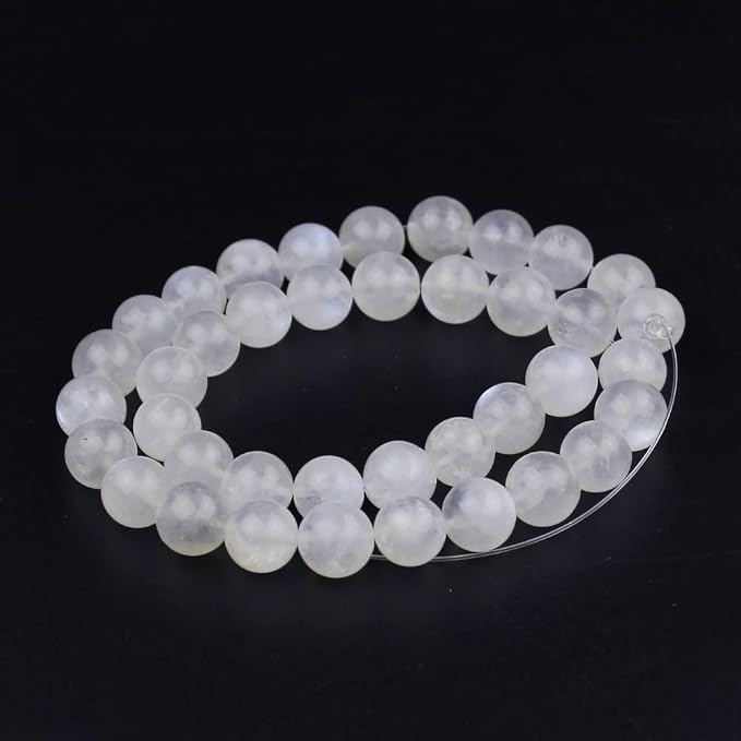 MJDCB Natural Round Stone Beads 6mm Blue Moonstone Loose Gemstone Beads - Image 2
