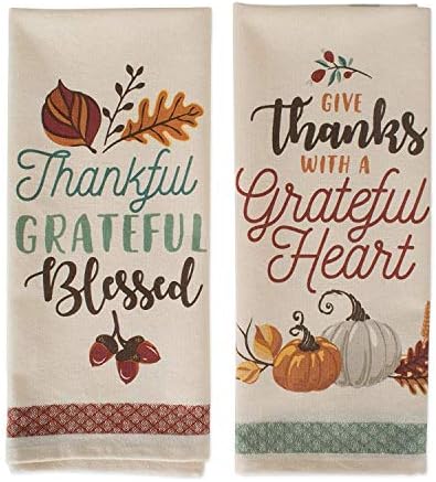 DII Fall Kitchen Towels for Kitchen Decorative Cotton Dish Towel Set, Grateful - Image 3