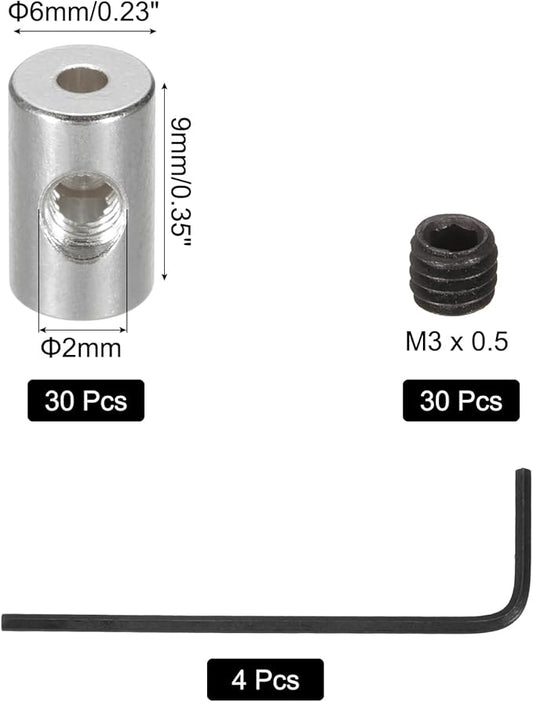 MECCANIXITY 30 Pcs Metal Locking Pin Backs, Locking Pin Keepers Locking Clasp 9mm(H) with 4 Wrench Replacement in Storage Case for Badge, Brooch, Silver Tone