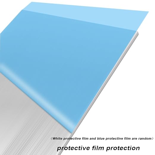 2 Pack 5052 H32 Aluminum Sheet Metal 8” x 4”x 1/8”(0.12") Flat Plain Thin Aluminum Plate Covered with Protective Film, Rectangle Metal Plate for Crafting lndustry, 3mm