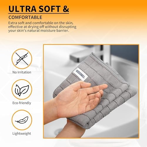 Microfiber Hand Bath Towels, 120 Pack 25''*15'' Grey Bathroom Hand Towels - Image 3