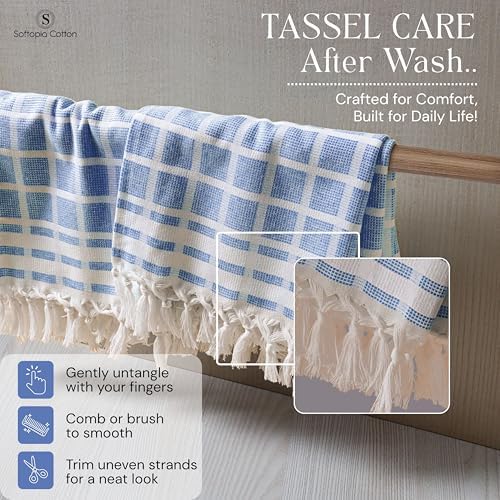 Matrix Dobby Kitchen Towels Set of 4, 100% Cotton, Combo Pack, Absorbent Tea - Image 3
