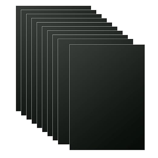 10PCS 7x5x1/32 Inch Anodized Aluminum Sheet, Black Aluminum Engraving Blanks, 1MM Thin Metal Plates for Laser Engraving, Crafting, DIY, House Decoration