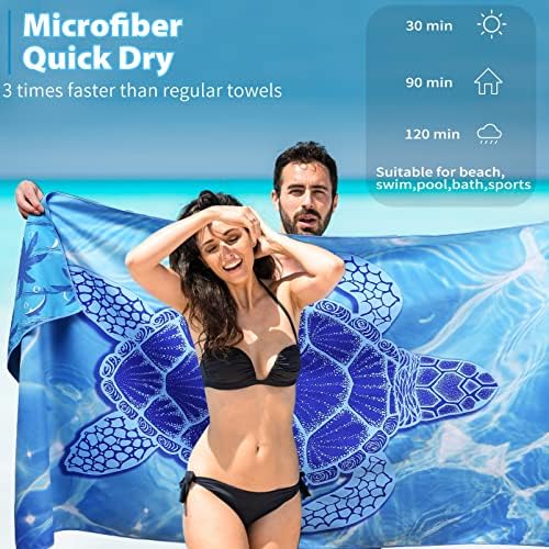 TwoYek Microfiber Beach Towel Extra Large 71x32 Turtle Shell 2 Pack - Image 4