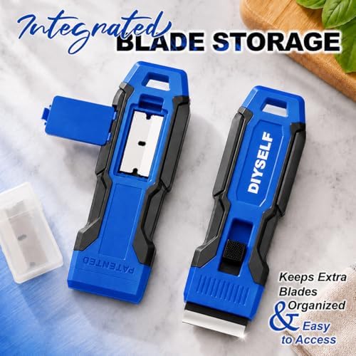 DIYSELF 2 Pack Razor Scraper Tool, Quick-Change Glass Scraper, 30 Blade - Image 7