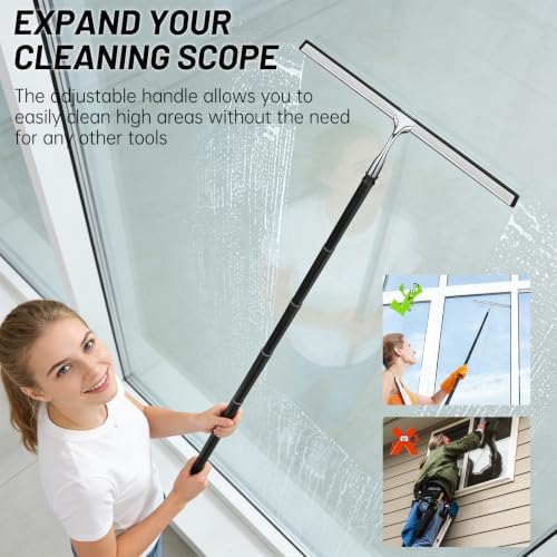 Squeegee for Shower Glass, Shower Squeegee for Glass Doors, Telescopic Window - Image 2