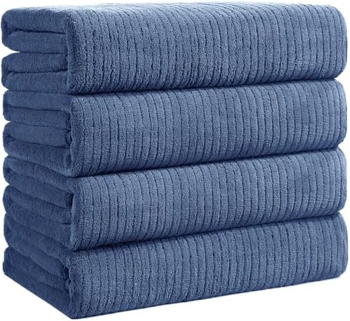 4 Pack Bath Towels Set 35 x 70in Extra Large, Ultra Soft Microfiber by Lunoku
