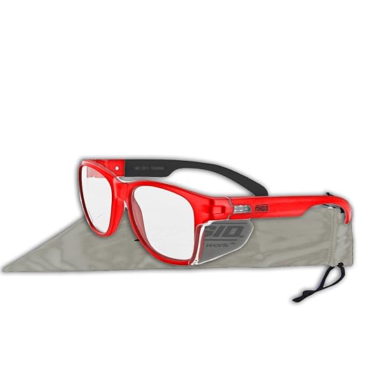 MAGID Y50 Safety Glasses for Construction | Red Frame — 48-Pack, ANSI Z87.1+ - Image 3