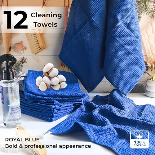 Royal Blue Cotton Cleaning Rags - Image 3