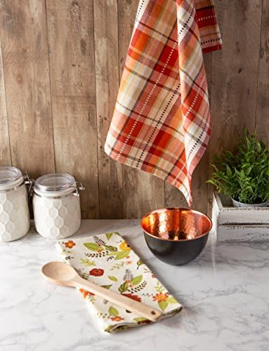 DII Fall Basics Kitchen Dishtowel Collection Printed & Plaid Fall Dish Towel Set - Image 6