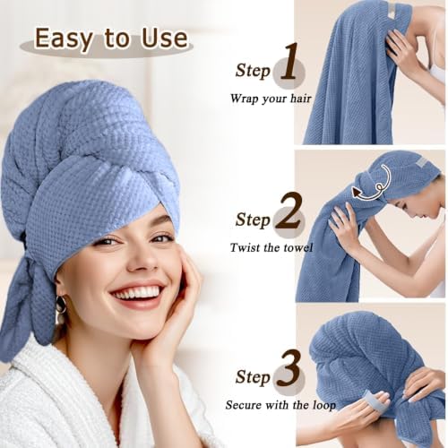 Large Microfiber Hair Wrap Towel - Image 4
