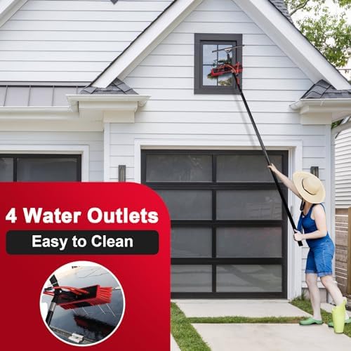 26ft Water Fed Pole Kit, Rotatable Solar Panel Cleaning Brush & Squeegee - Image 4