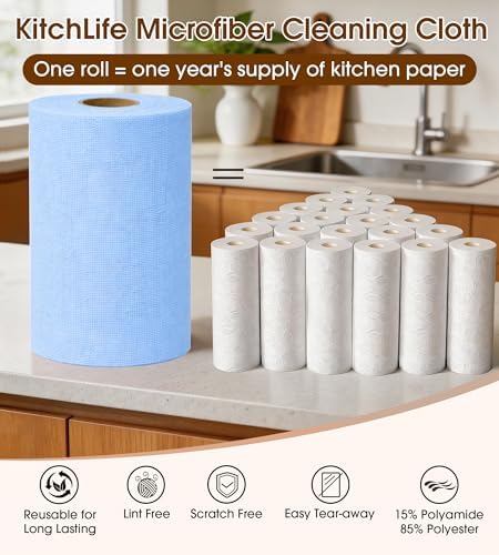 KitchLife Microfiber Cleaning Cloth Roll, 200 Pack - Image 3