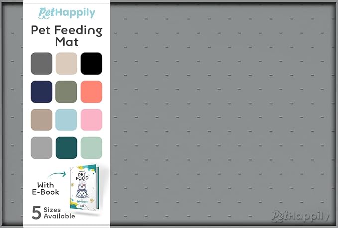 Dog Food Mat - 28x18 Raised Edges Dogs Mat by PETHAPPILY