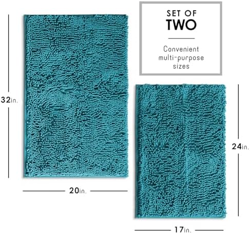 Hearth & Harbor Bathroom Rugs, Chenille Bath Mat - Image 3
