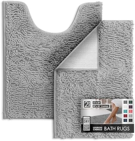 Hearth & Harbor Bathroom Rugs, Chenille Bath Mat by HearthHarbor
