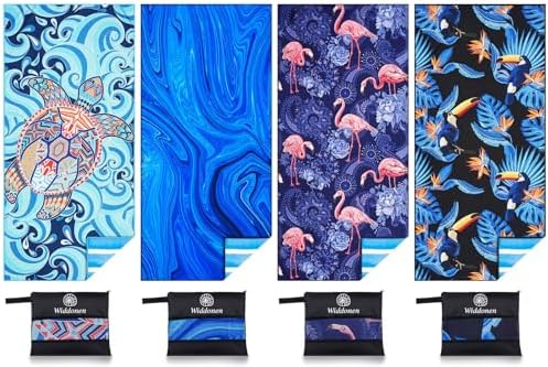 Widdonen Microfiber Beach Towel, Extra Large 4 Pack-71x32 by WIDDONEN