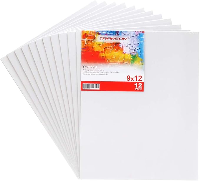Transon 12 Pack 9x12 Inch Acrylic Painting Canvas, - Image 6