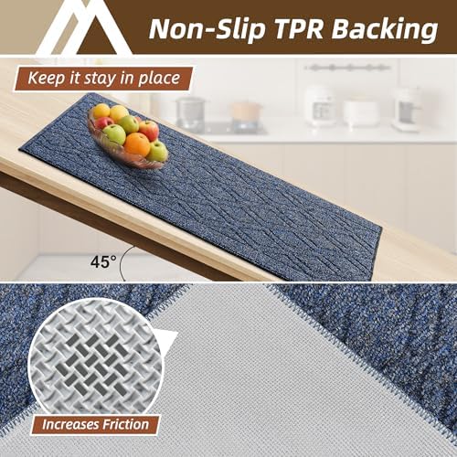 COSY HOMEER Kitchen Rugs Sets of 2 Non-Slip Washable, 60x24Inch/35X24Inch - Image 3