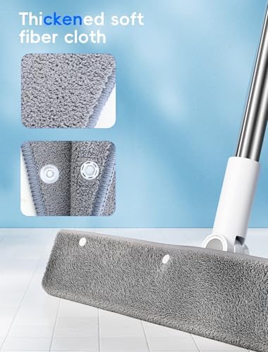 Floor Squeegee Broom with Long Handle, Heavy Duty Rubber Squeegee Kit, Scrubber - Image 2