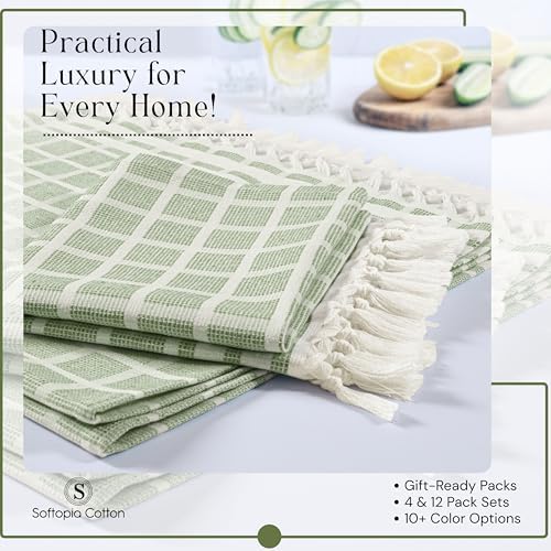 Matrix Dobby Kitchen Towels 4 Pack 100% Cotton, 16x26 Inches, Fast Drying - Image 4