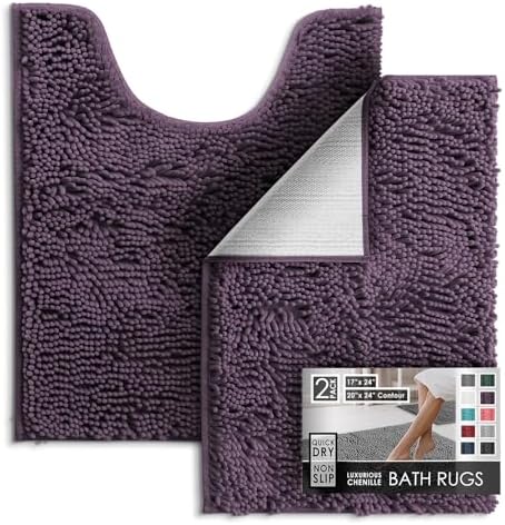 Hearth & Harbor Bathroom Rugs, Chenille Bath Mat by HearthHarbor