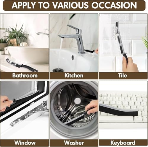 6P Crevice Cleaning Brush Hard Bristle Crevice Grout Cleaner Brush Thin Brush - Image 5