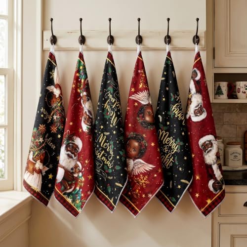 Redbaker 6 Pcs Christmas Kitchen Towels, Xmas Angel Absorbent Fast Drying Tea - Image 6