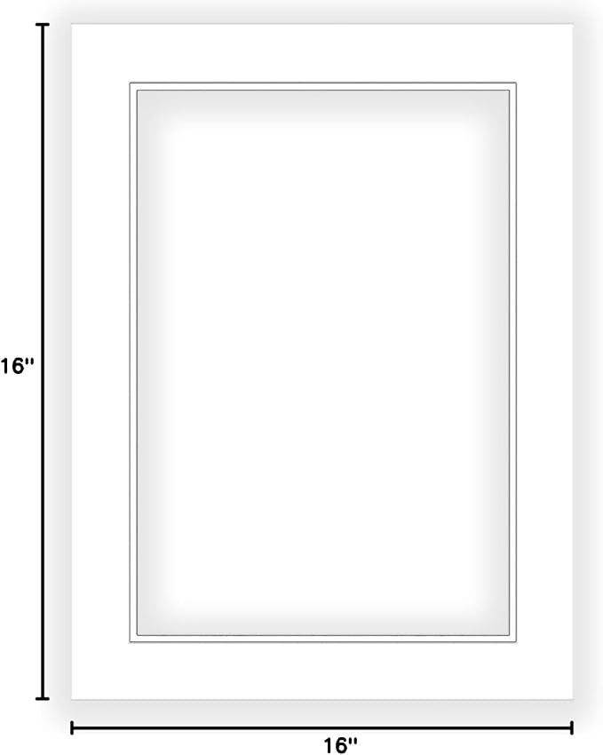 16x20 Mat for 13x19 Photo - Precut White on White Double Mat Picture Matboard for Frames Measuring 16 x 20 Inches - Bevel Cut Matte to Display Art Measuring 13 x 19 Inches - Acid Free ONE MAT